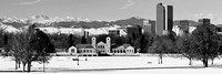 City Park under the snow in b&w